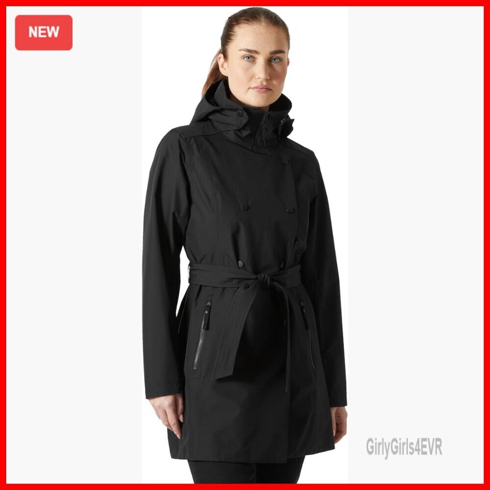 Waterproof Trench Coat with Adjustable Hood, Slim Fit Raincoat for Commuting